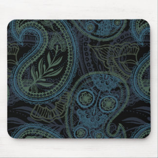 Romantische Türkis, Blau und Grüne Paisley Mousepad