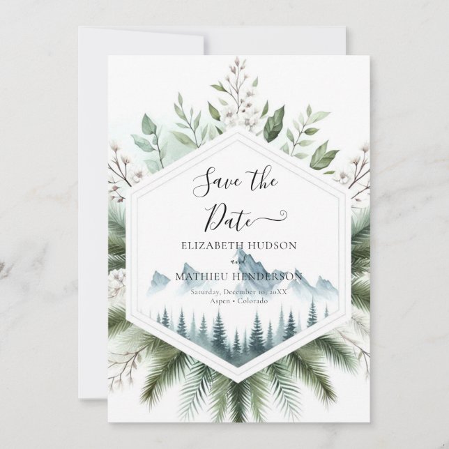 Romantische Typografie-Hochzeit Save The Date (Vorderseite)