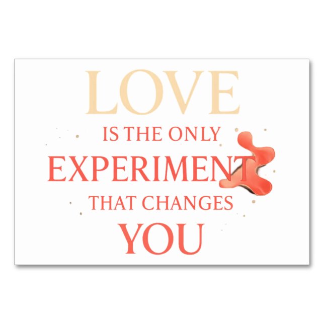 Romantische Typografie-Kunst Tischnummer (Vorderseite)