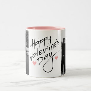 Romantische Typografie Valentinstag 2 Foto Zweifarbige Tasse