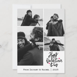 Romantische Typografie Valentinstag Paar 4 Foto Feiertagskarte