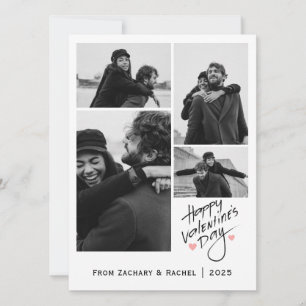 Romantische Typografie Valentinstag Paar 4 Foto Feiertagskarte