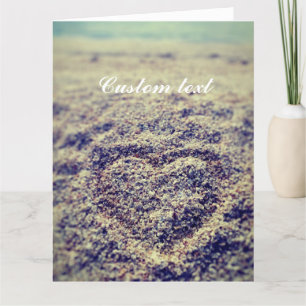 Romantische übergroße Grußkarte Herz im Sand Karte