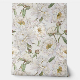 Romantische und elegante Wasserfarben Blumengestel Tapete