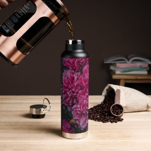 Romantische und melancholische Pfingstrose Floral Trinkflasche