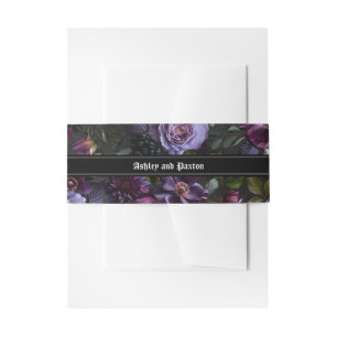 Romantische und moody-rosa Bouquet-Einladung Belly Einladungsbanderole