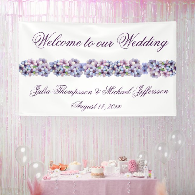Romantische und poetische Pasta Lilac Wasserfarbe Banner (Party)