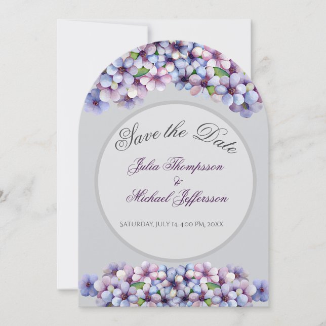 Romantische und poetische Pasta Lilac Wasserfarbe Einladung (Vorderseite)