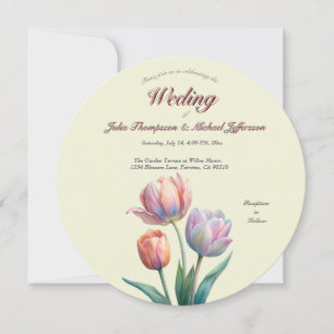 Romantische und poetische Pasta Tulips Wasserfarbe Einladung