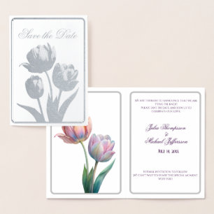 Romantische und poetische Pasta Tulips Wasserfarbe Folienkarte