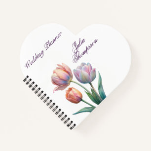 Romantische und poetische Pasta Tulips Wasserfarbe Notizbuch
