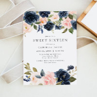Romantische und süße Navy Blush Bloral Sweet 16