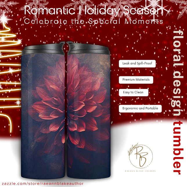 Romantische Urlaubssaison florales Design Tumbler Thermosbecher (Von Creator hochgeladen)