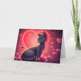 Romantische Valentine Cat Card Dankeskarte
