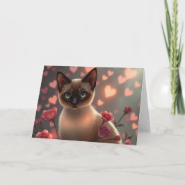 Romantische Valentine Cat Card Dankeskarte