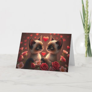 Romantische Valentine Cat Card Dankeskarte