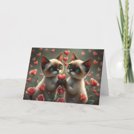 Romantische Valentine Cat Card Dankeskarte