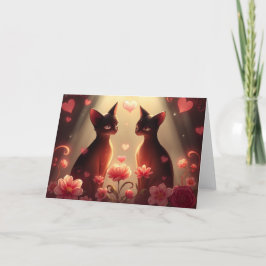 Romantische Valentine Cat Card Dankeskarte