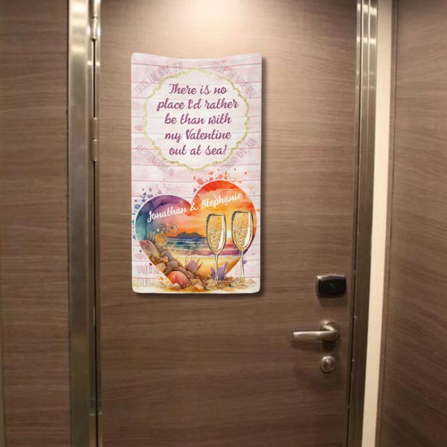 Romantische Valentine Cruise Door Marker Banner (Valentine Cruise Door Banner | Not shown to scale. Image is for example purposes only.)