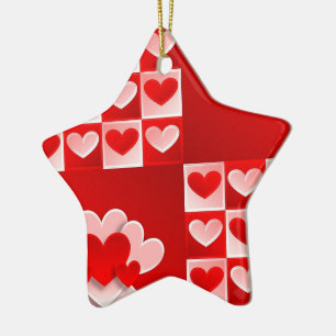 Romantische Valentinische Liebe Herz Rotes Herz Keramikornament
