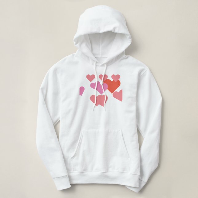 Romantische Valentinische Liebe Herzenslust Hoodie (Design vorne)