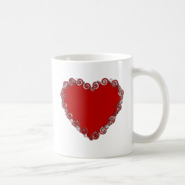 Romantische Valentinische Liebe Rotes Herz Kaffeetasse