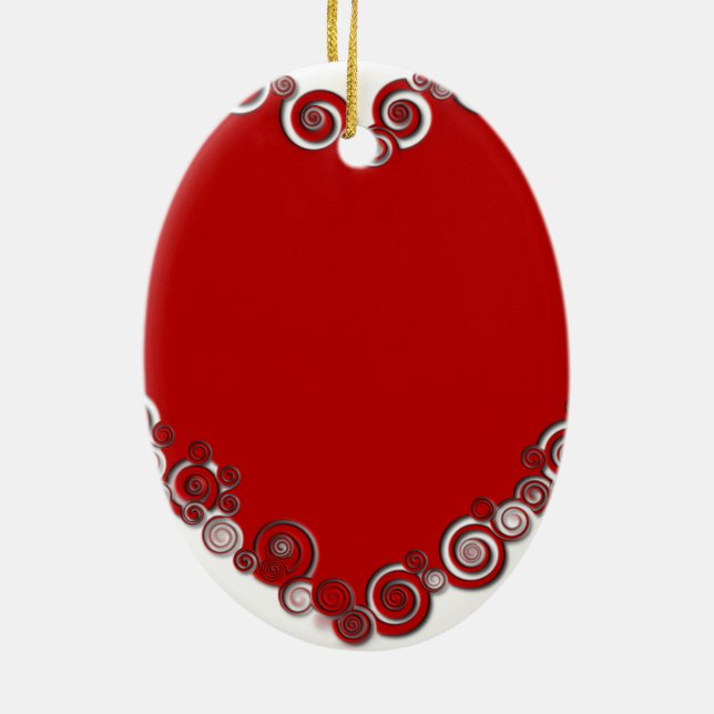 Romantische Valentinische Liebe Rotes Herz Keramik Ornament (Hinten)