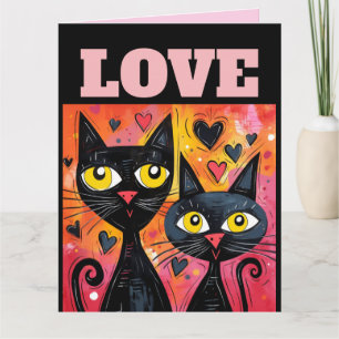 ROMANTISCHE VALENTINS DAY LIEBE SIE KATZKATZE KARTE