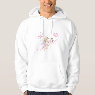 Romantische Valentins-Kunst mit rosa Herz-Glanz Hoodie