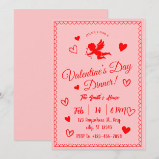 Romantische Valentinstag Abendessen Einladung