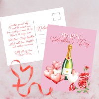 Romantische Valentinstag Champagner Rose & Herz