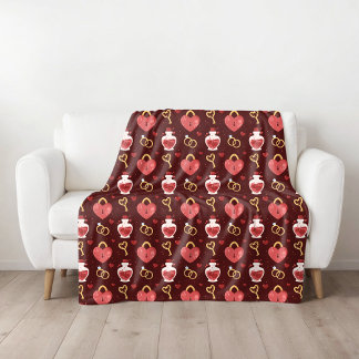 Romantische Valentinstag-Flanelldecke Fleecedecke
