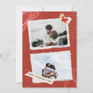 Romantische Valentinstag Foto Collage Card Feiertagskarte