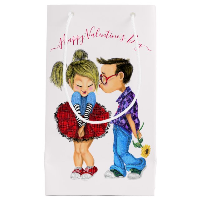Romantische Valentinstag-Geschenktasche Kleine Geschenktüte (Vorderseite)