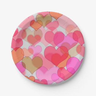 Romantische Valentinstag Liebe Pink Sweetheart Pappteller