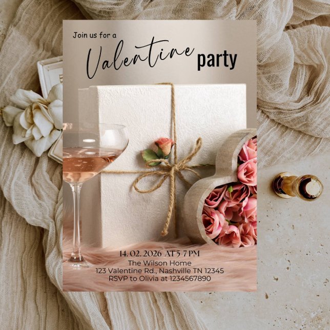 Romantische Valentinstag-Party Einladung (Von Creator hochgeladen)