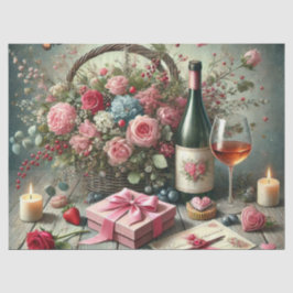 Romantische Valentinstag Rose Weinteppich Seidenpapier