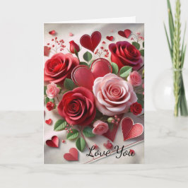 Romantische Valentinstag Rote Rose Feiertagskarte