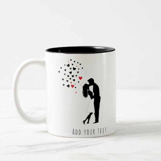 Romantische Valentinstag Tasse-Valentinstag Gesche Zweifarbige Tasse (Links)