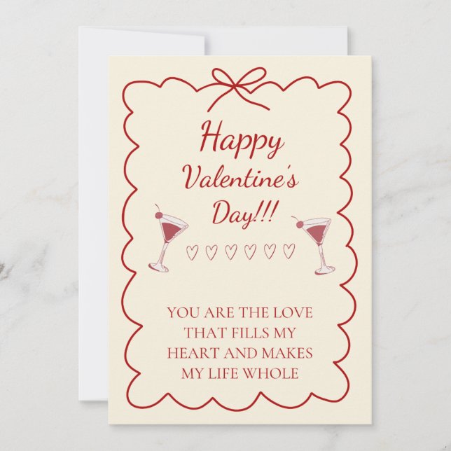 Romantische Valentinstagskarte Einladung (Vorderseite)