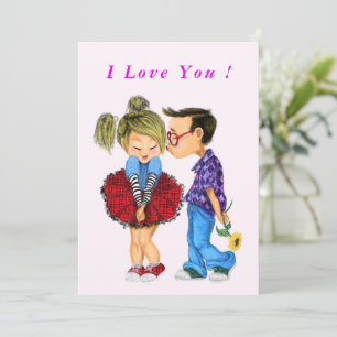 Romantische Valentintagskarte - I Liebe You