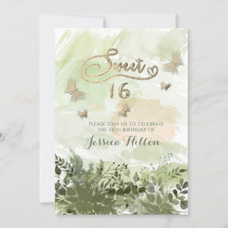 Romantische Vegetation Butterfly Garden 16 . Gebur Einladung