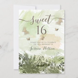 Romantische Vegetation Butterfly Garden 16 . Gebur Einladung