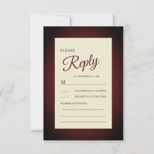 Romantische verbrannte Hochzeitkarte RSVP Karte