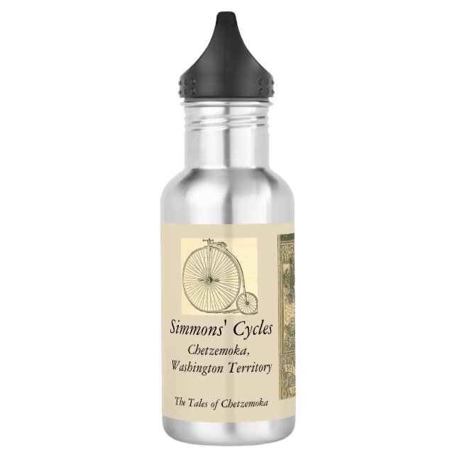 Romantische viktorianische Radfahrer Edelstahlflasche (Links)