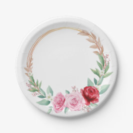 Romantische Viktorianische Rose Garden Paper Plate Pappteller