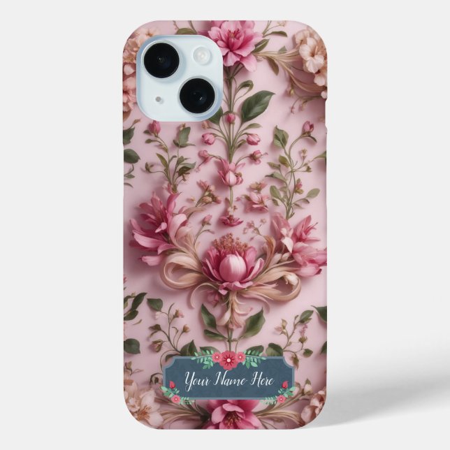 Romantische Vintag rosa Rose Case-Mate iPhone Hülle (Rückseite)