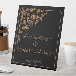 Romantische, Vintage, antike Hochzeit Sockelschild