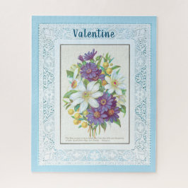 Romantische Vintage Blume an der Grenze Puzzle