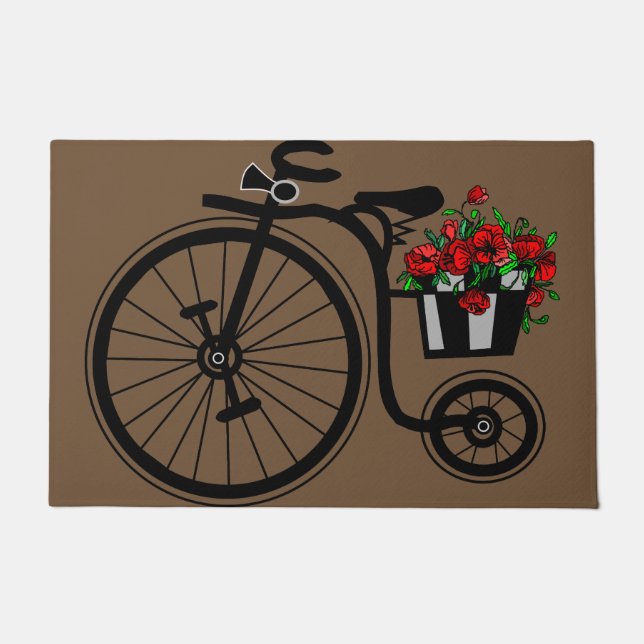 Romantische Vintage Blume Bike Fußmatte (Vorderseite)